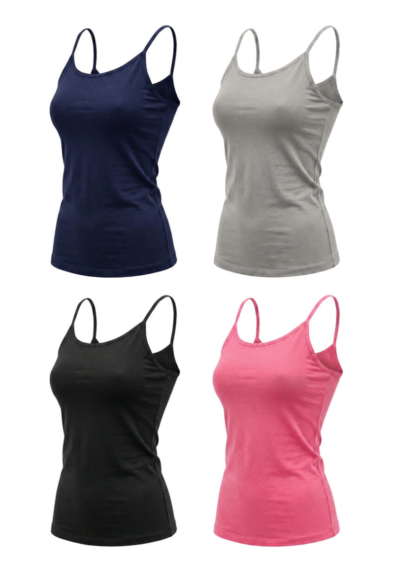 Essential Spaghetti Strap Tank – Pack of 4