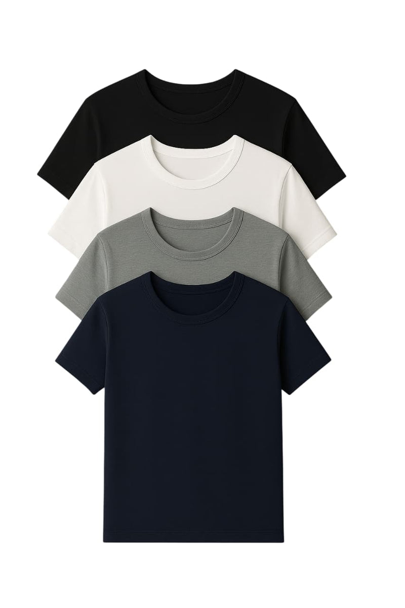 Men's Round Short Sleeve Pack of 4