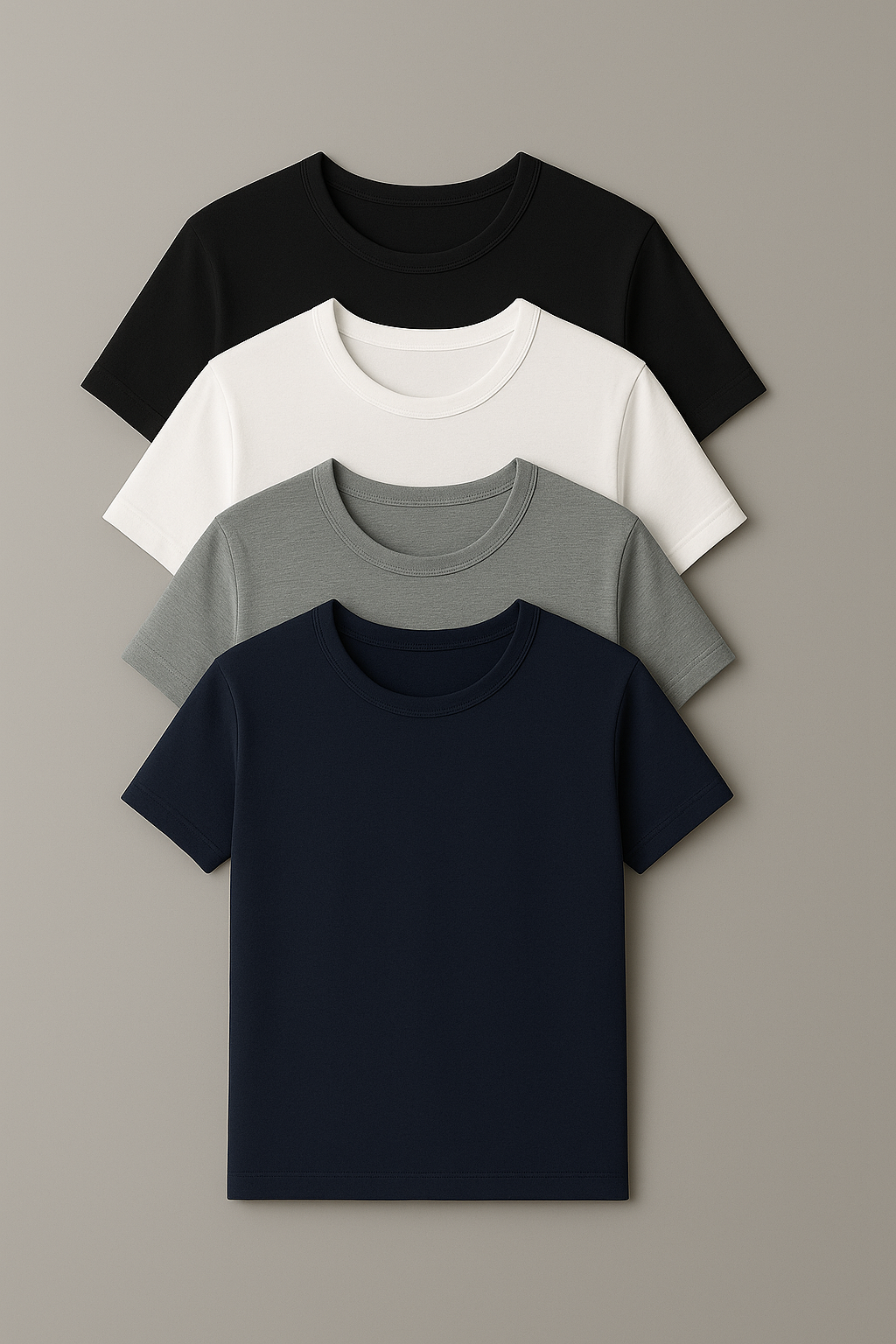 - Men's Round Short Sleeve Pack of 4