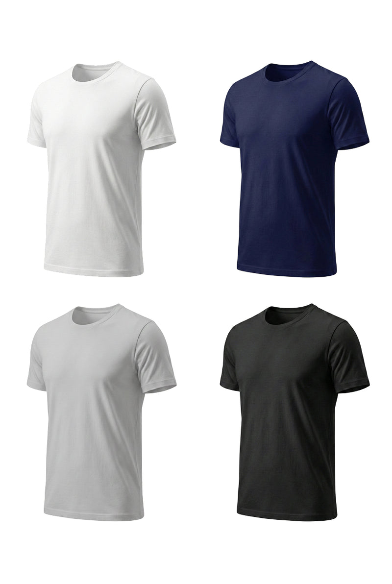 Men's Round Short Sleeve Pack of 4