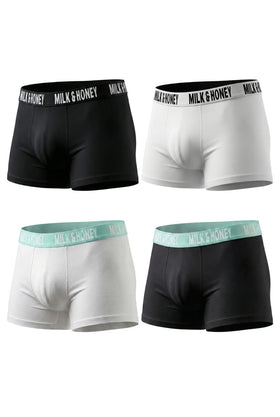 Men Iconic Boxcar Breif – Pack of 4 (2Black-2White)