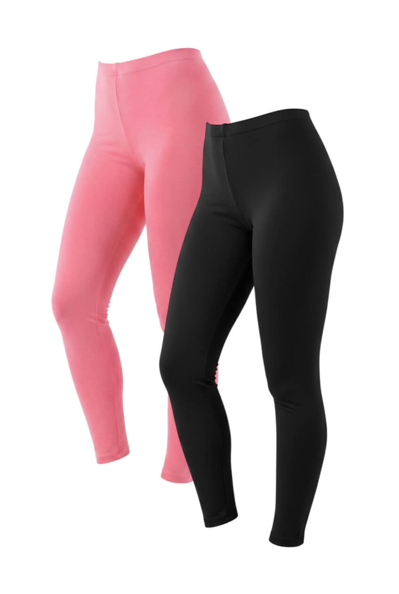 Everyday Comfort Leggings Pack of 2 (1Black-1Pink)