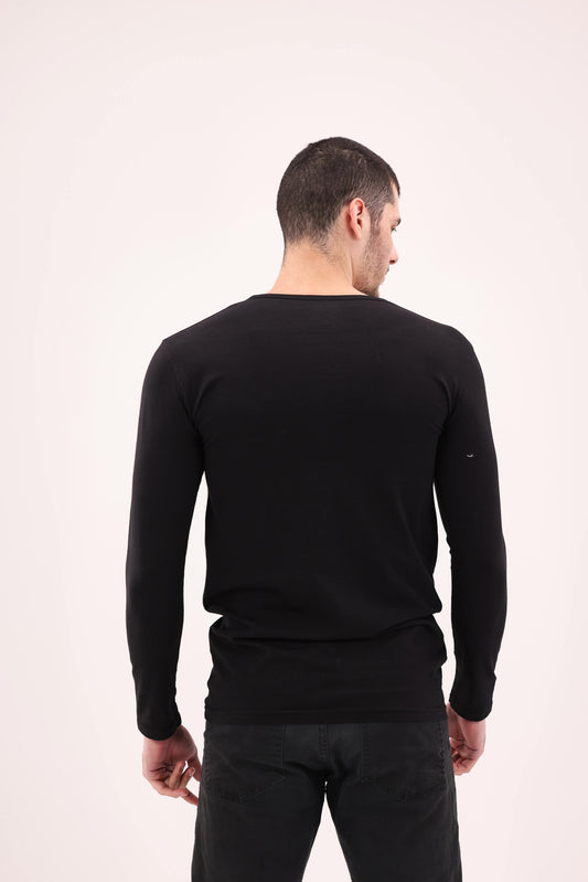 Men's Long Sleeve Pack of 4 BLACK\WHITE\GRAY\NAVY