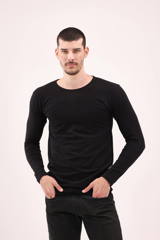 Men's Long Sleeve Pack of 4 BLACK\WHITE\GRAY\NAVY
