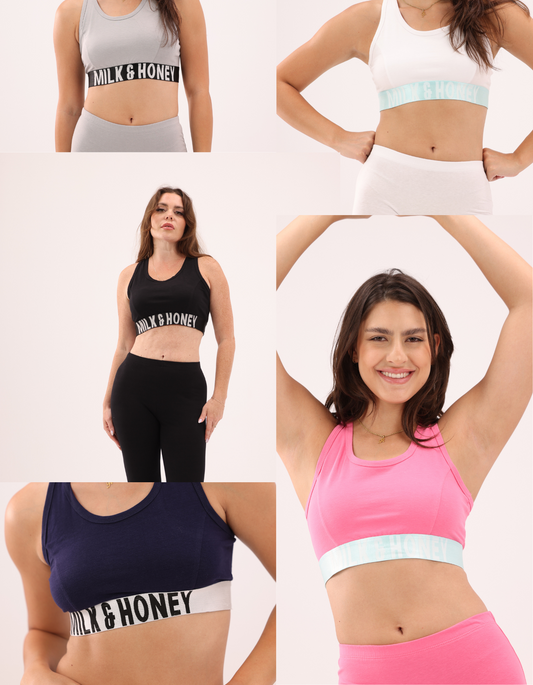 Woman's Soft Bra Wide Strap Pack of 5 MULTI COLOR ELASTICS
