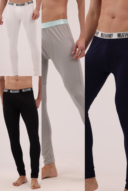 Men's Leggings Pack of 4 Multi Color Elastic