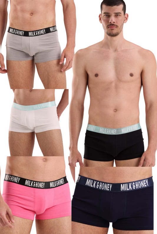 Men's Short Trunks Pack of 5 Multi Color Elastics