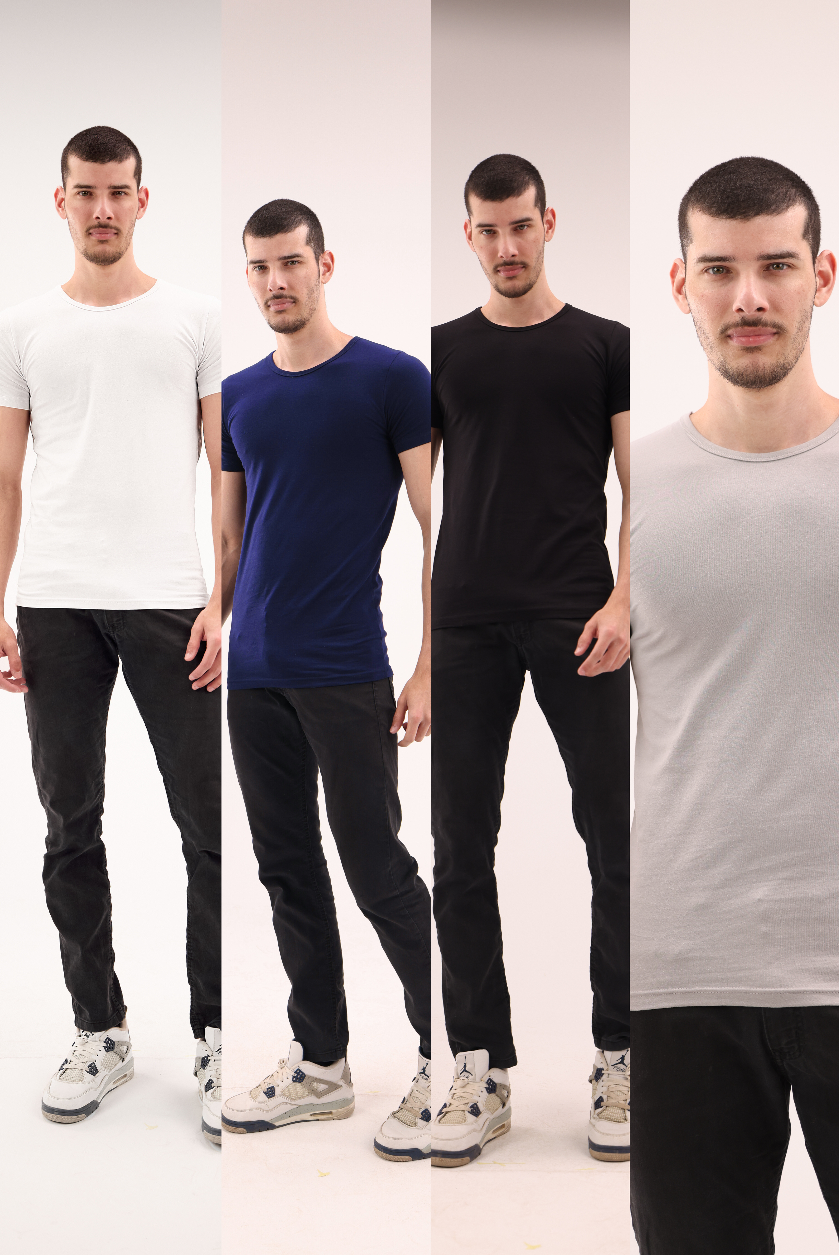 Men's Round Short Sleeve Pack of 4